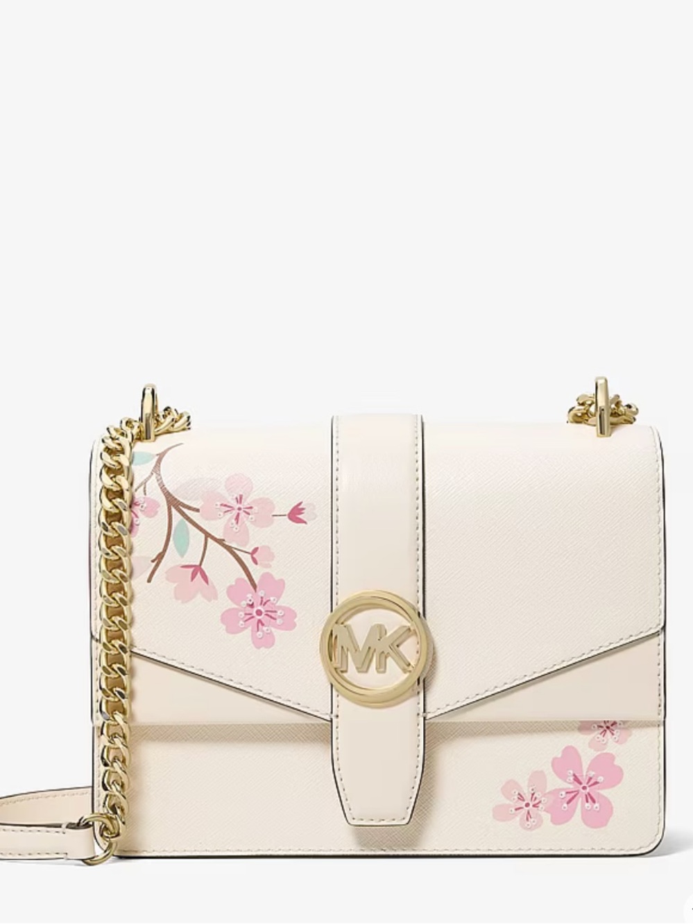 MICHAEL KORS Greenwich Small Embellished Crossbody Bag
Light Cream Multi 
NWT - Picture 3 of 16